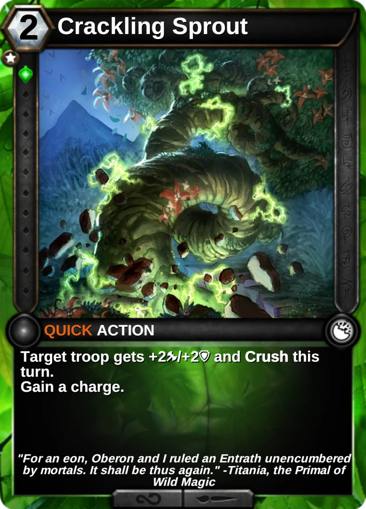Crackling Sprout: the card