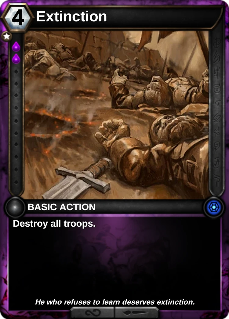 Extinction: the card