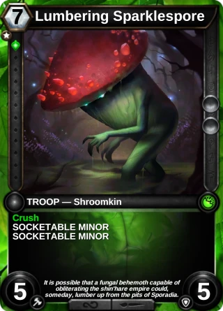 Lumbering Sparklespore: the card this item changes