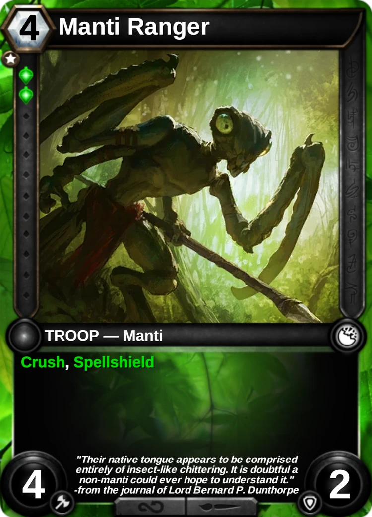 Manti Ranger: the card