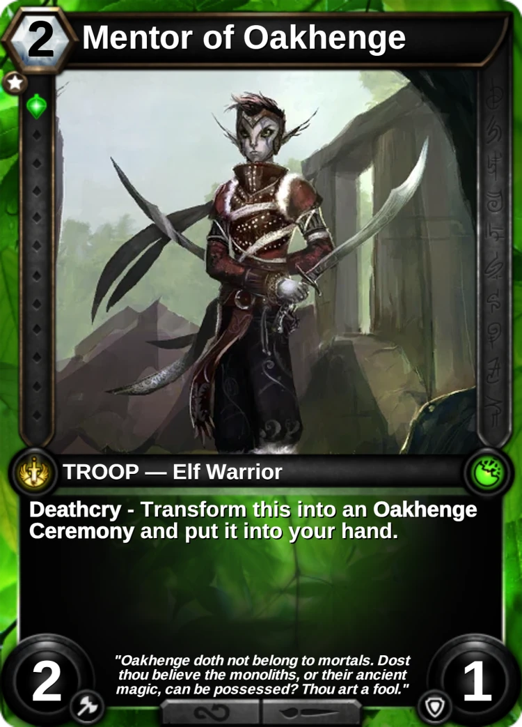 Mentor of Oakhenge: the card