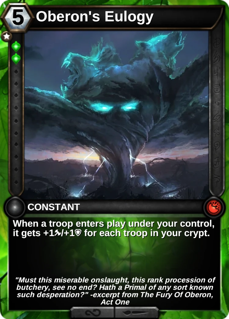 Oberon's Eulogy: the card