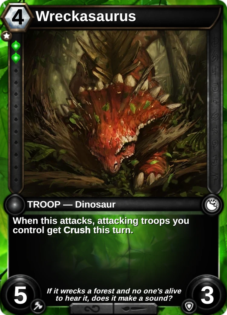 Wreckasaurus: the card