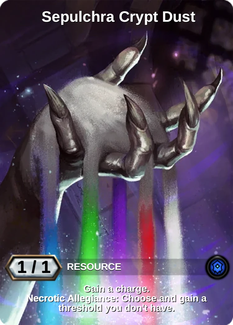 Sepulchra Crypt Dust: the card