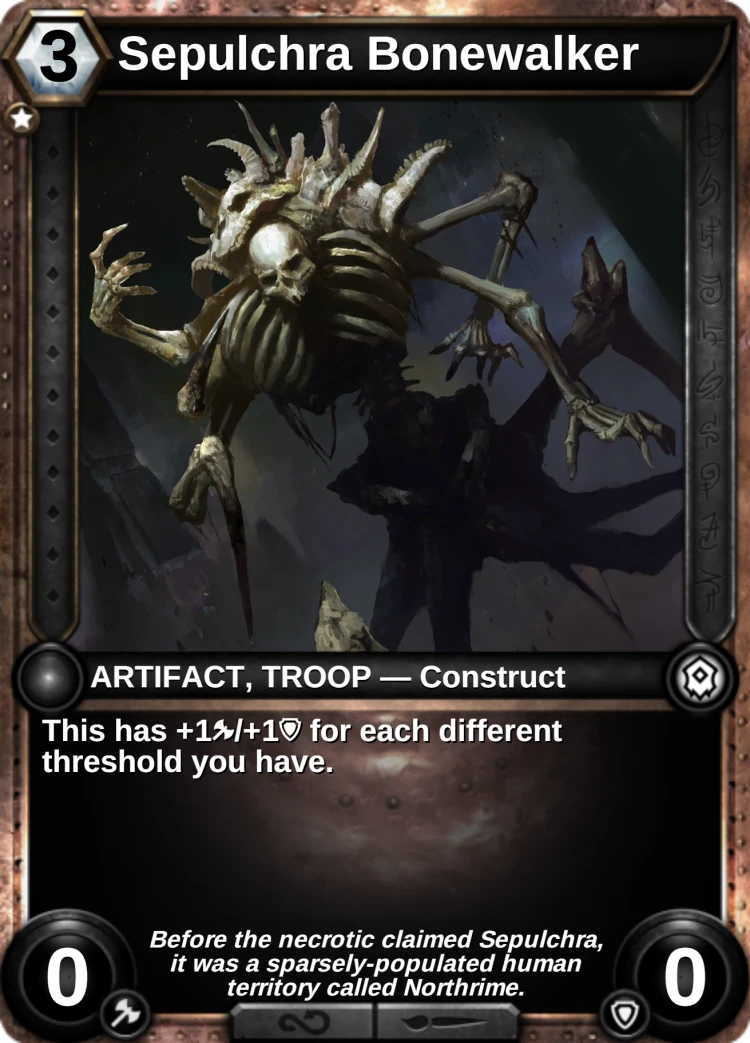 Sepulchra Bonewalker: the card