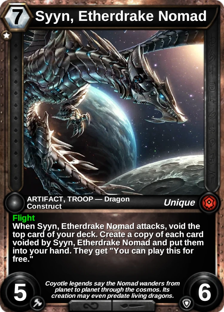 Syyn, Etherdrake Nomad: the card