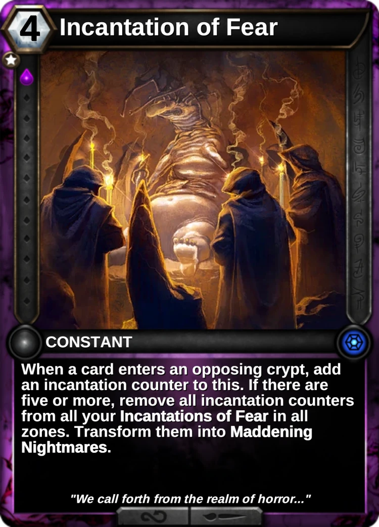 Incantation of Fear: the card