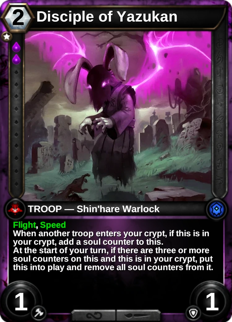 Disciple of Yazukan: the card