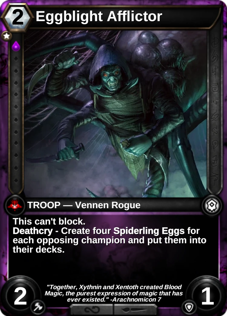 Eggblight Afflictor: the card