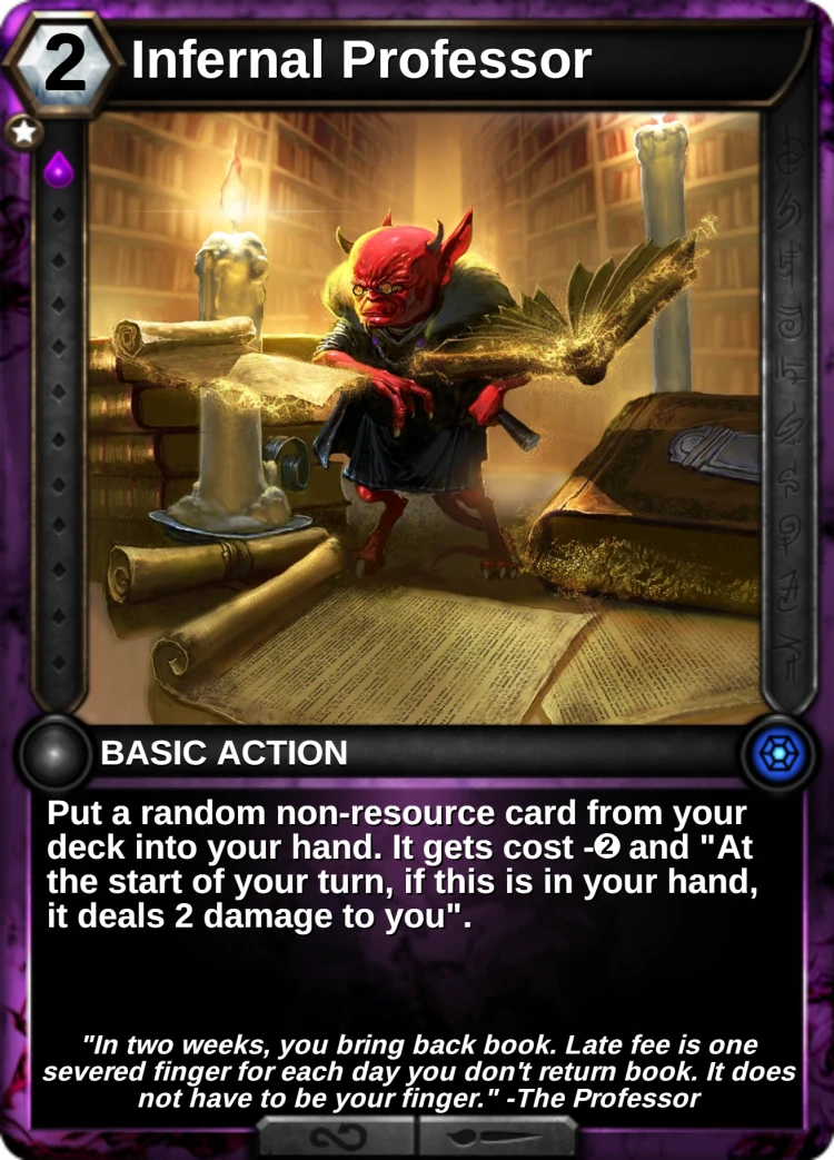 Infernal Professor: the card