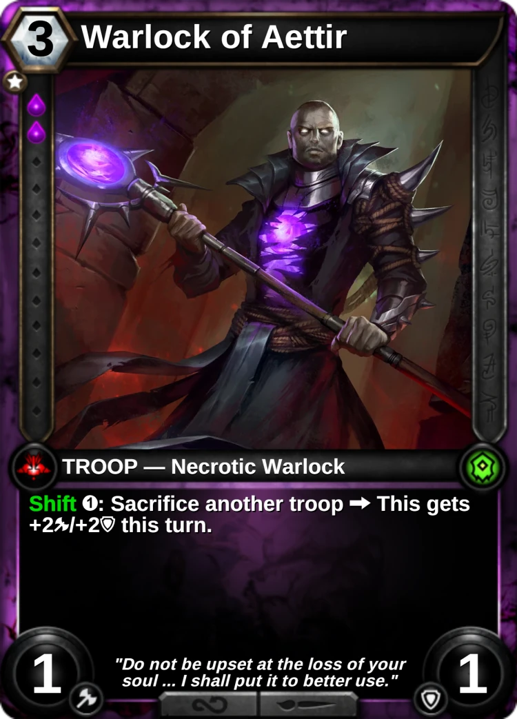 Warlock of Aettir: the card