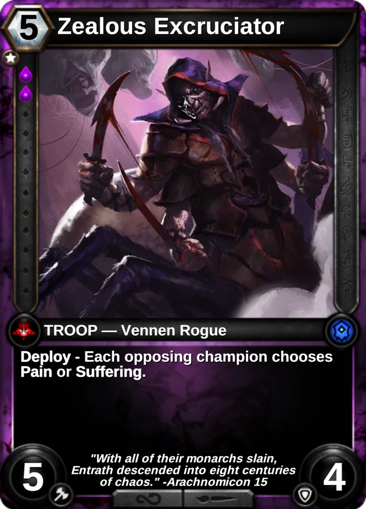 Zealous Excruciator: the card