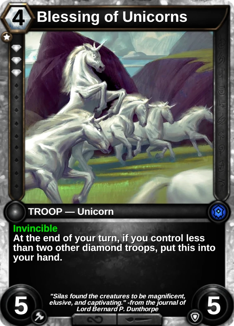 Blessing of Unicorns: the card