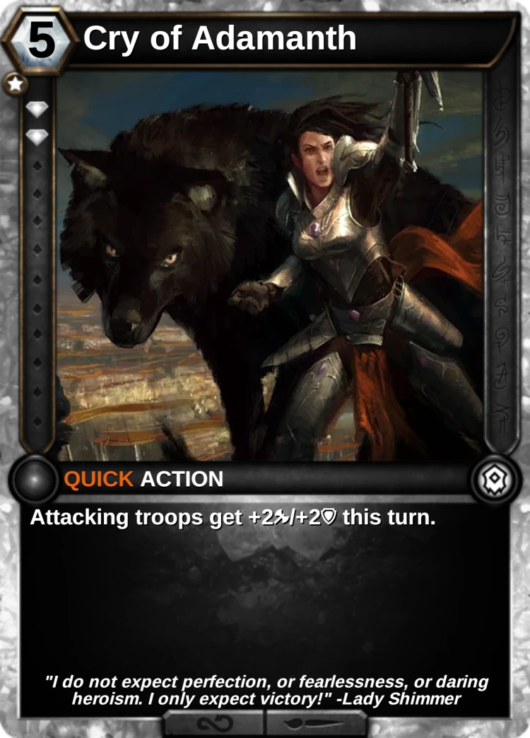 Cry of Adamanth: the card