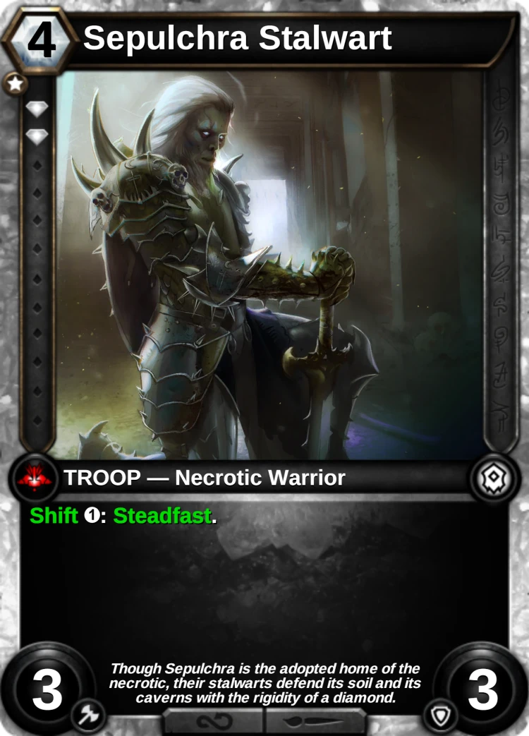 Sepulchra Stalwart: the card