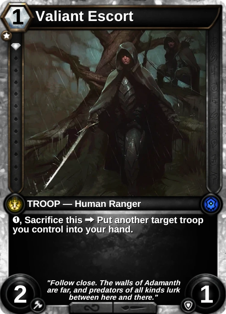 Valiant Escort: the card