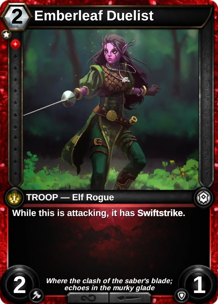 Emberleaf Duelist: the card