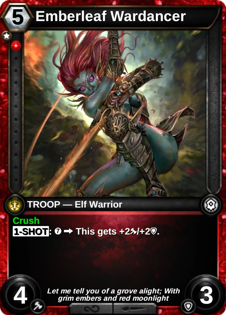 Emberleaf Wardancer: the card