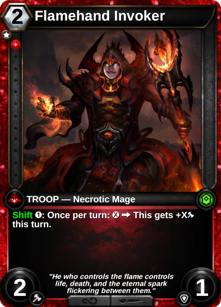 Flamehand Invoker: the card
