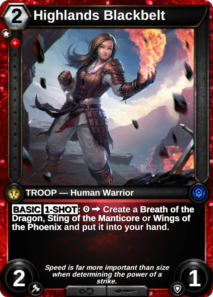 Highlands Blackbelt: the card