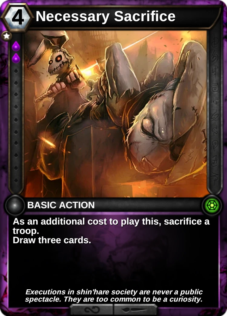 Necessary Sacrifice: the card