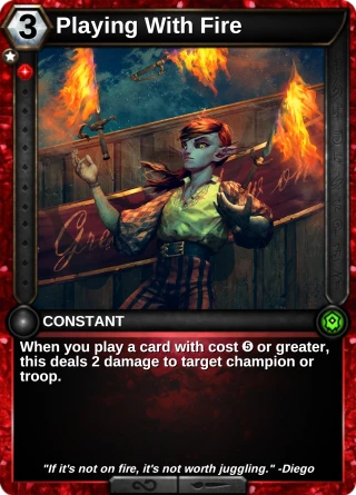 Playing With Fire: the card this item changes