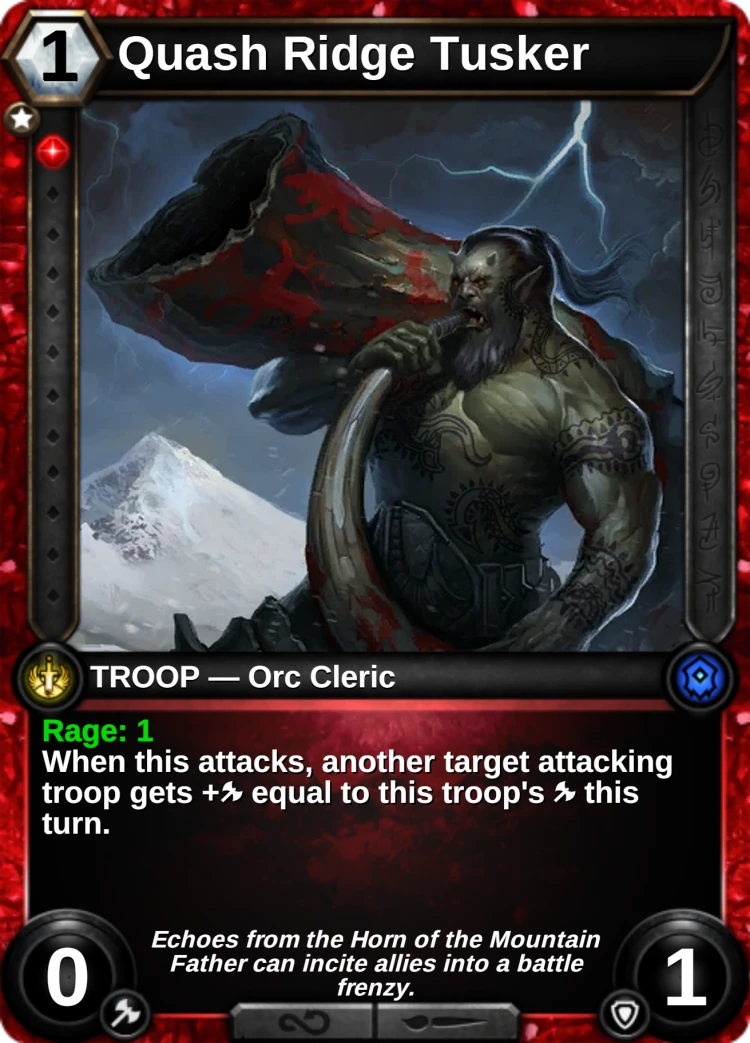 Quash Ridge Tusker: the card