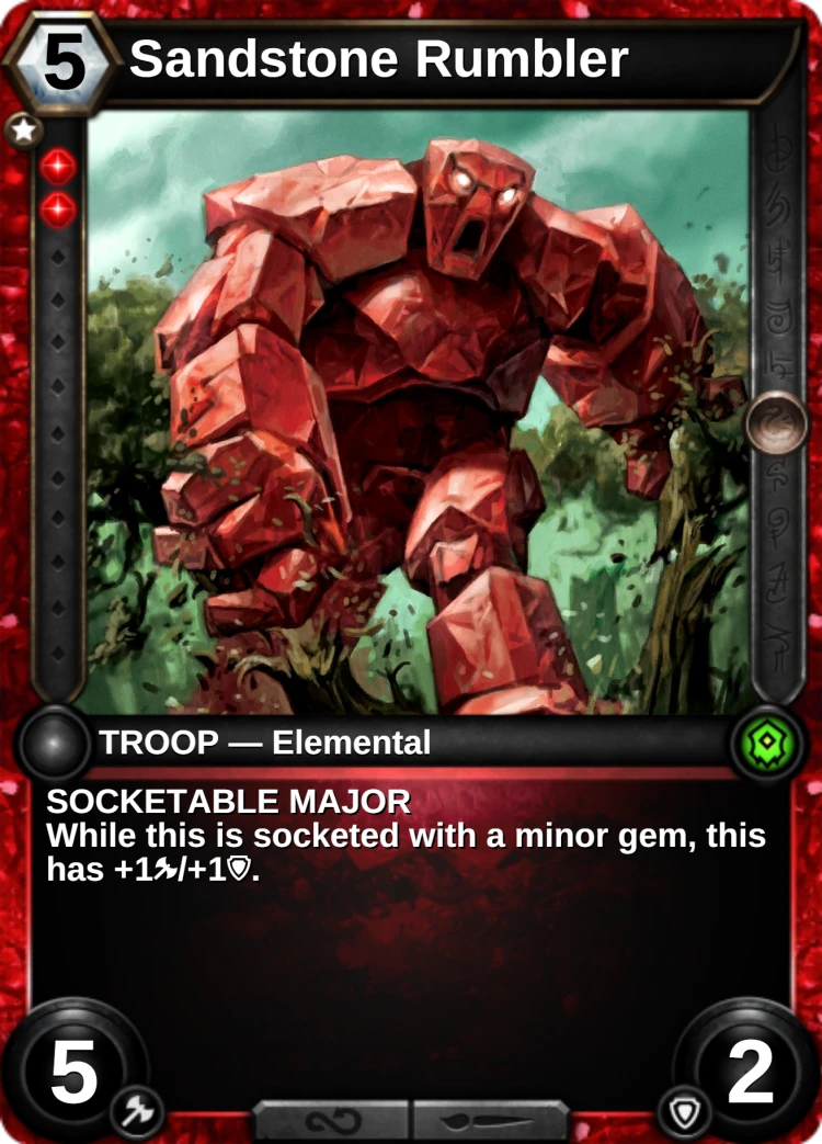 Sandstone Rumbler: the card