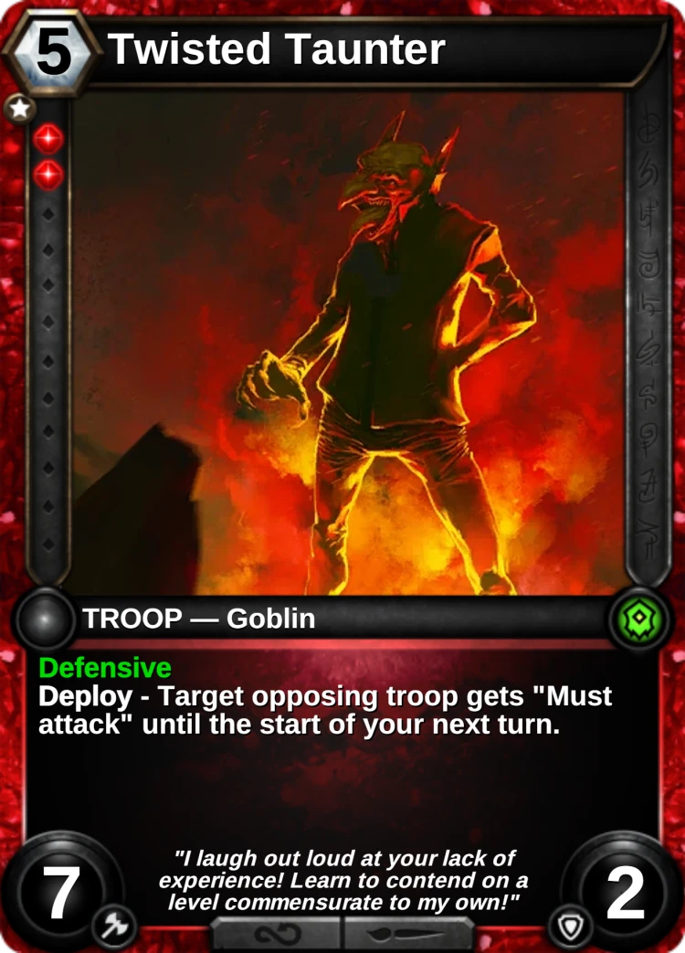 Twisted Taunter: the card