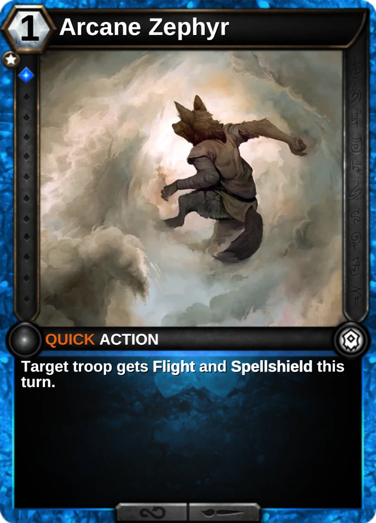 Arcane Zephyr: the card