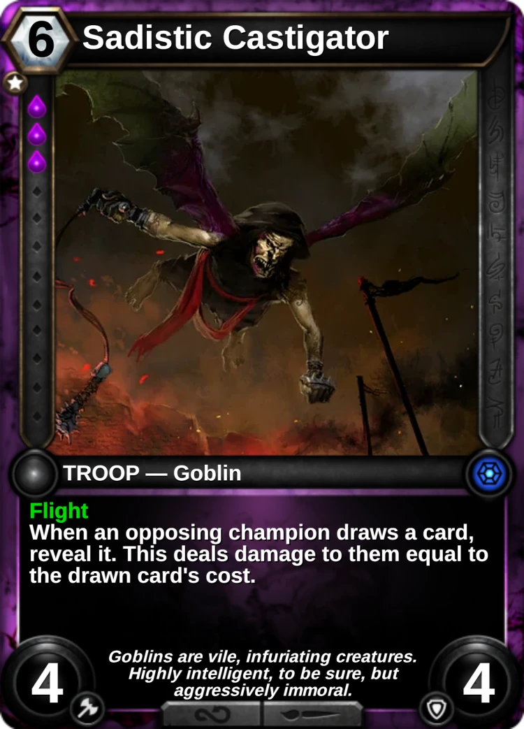 Sadistic Castigator: the card