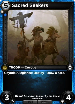 Sacred Seekers: the card this item changes
