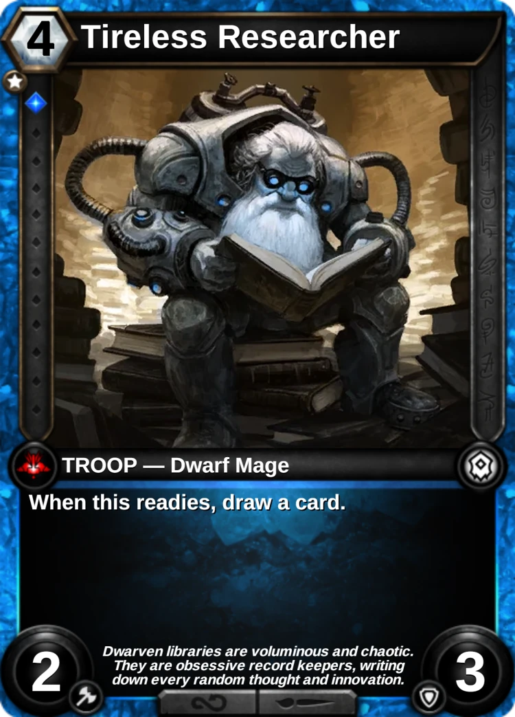 Tireless Researcher: the card