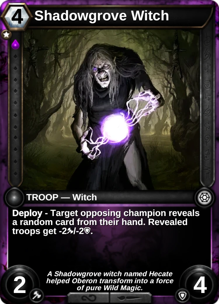 Shadowgrove Witch: the card
