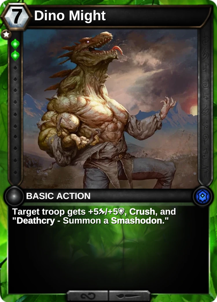 Dino Might: the card