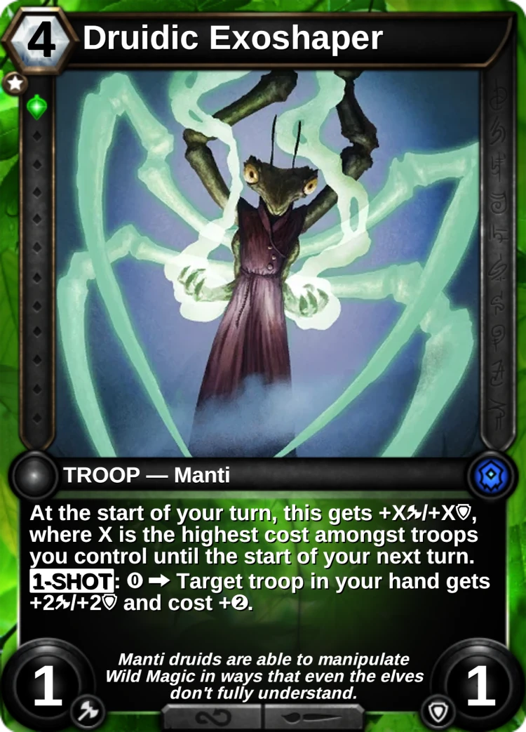 Druidic Exoshaper: the card