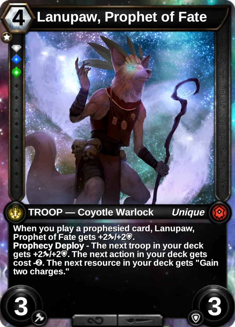 Lanupaw, Prophet of Fate: the card