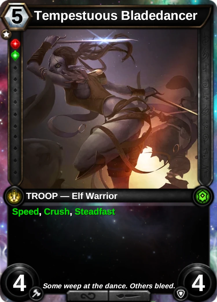 Tempestuous Bladedancer: the card