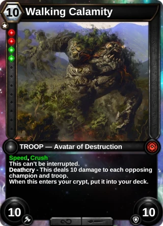 Walking Calamity: the card this item changes