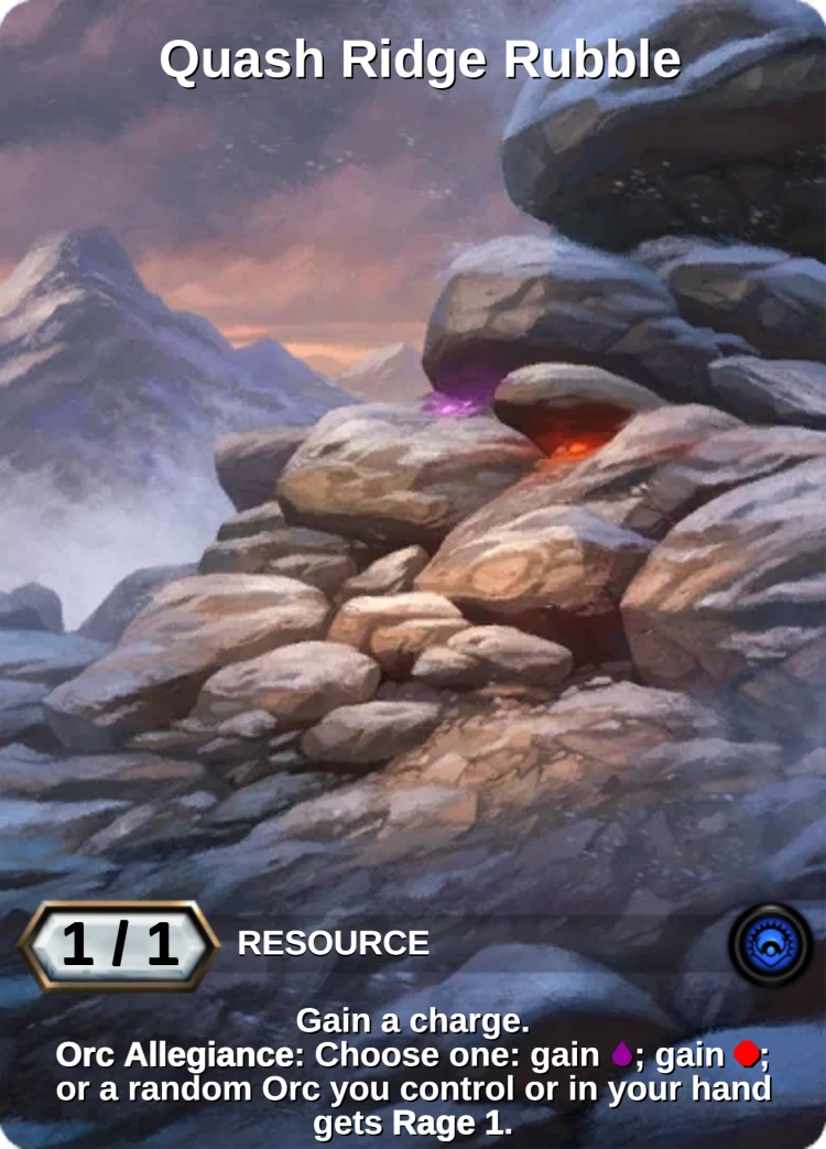 Quash Ridge Rubble: the card