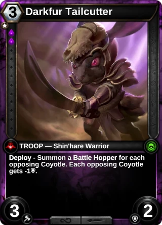 Darkfur Tailcutter: the card this item changes