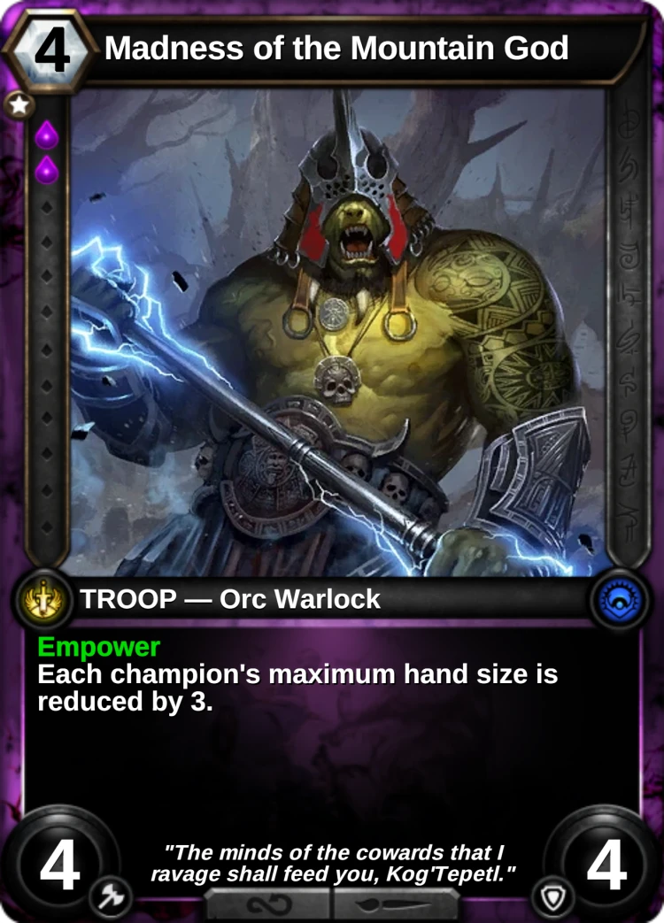Madness of the Mountain God: the card