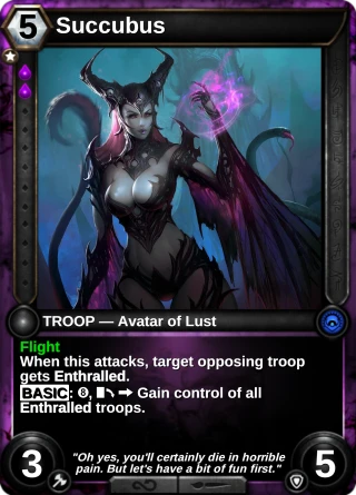 Succubus: the card this item changes