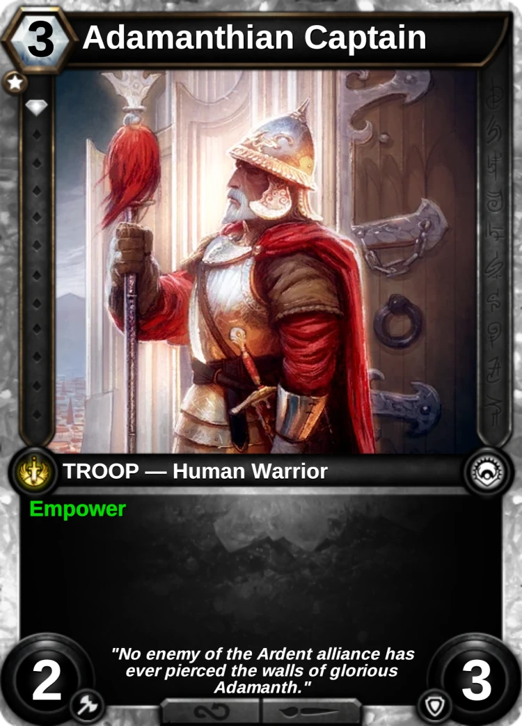 Adamanthian Captain: the card