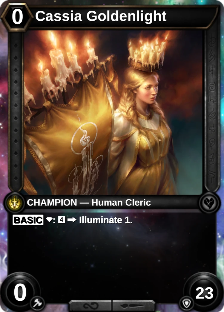 Cassia Goldenlight: the champion