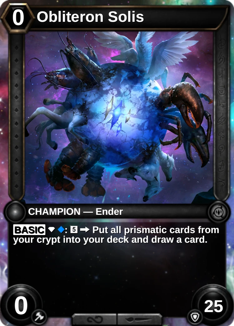 Obliteron Solis: the champion