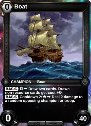 Boat: the hero as a champion card