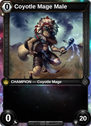 Coyotle Mage Male: the hero as a champion card