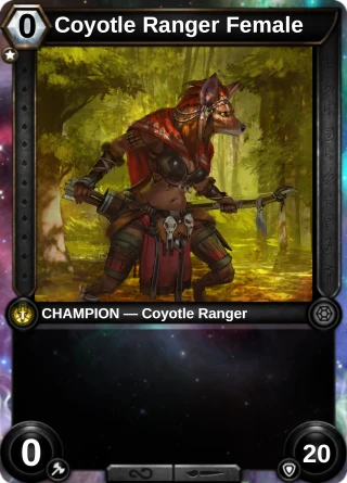 Coyotle Ranger Female: the hero as a champion card