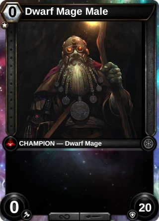 Dwarf Mage Male: the hero as a champion card